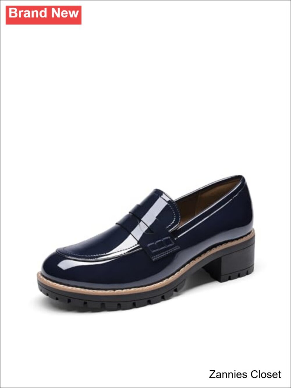 ✨ DREAM PAIRS Women's Penny Chunky Loafers Work Shoes Faux Leather